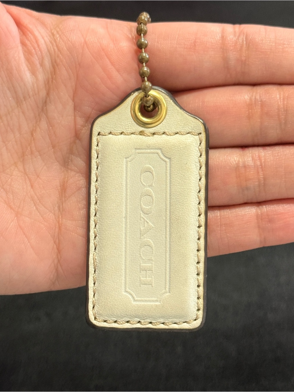 2.5" Medium Y2K Coach Leather Key Fob Bag Charm Keychain Hang Tag/Hangtag